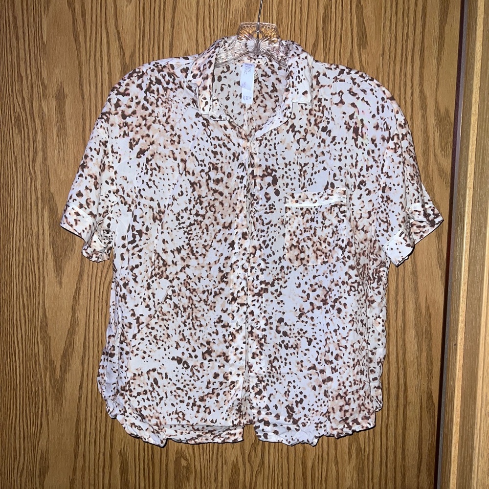 Cheetah Print Pajama Top